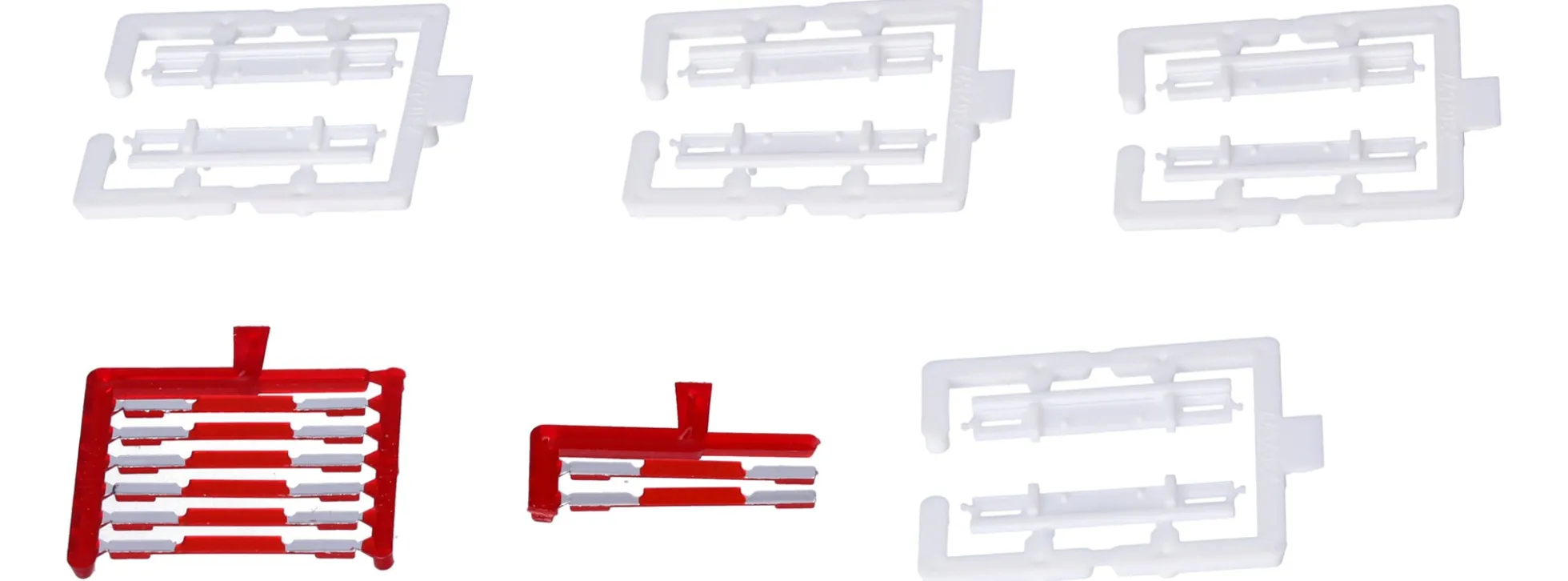 herpa 054713 Heckstossstange SCHMITZ weiß | 8 Stück | Zubehör für LKW-Modell 1:87