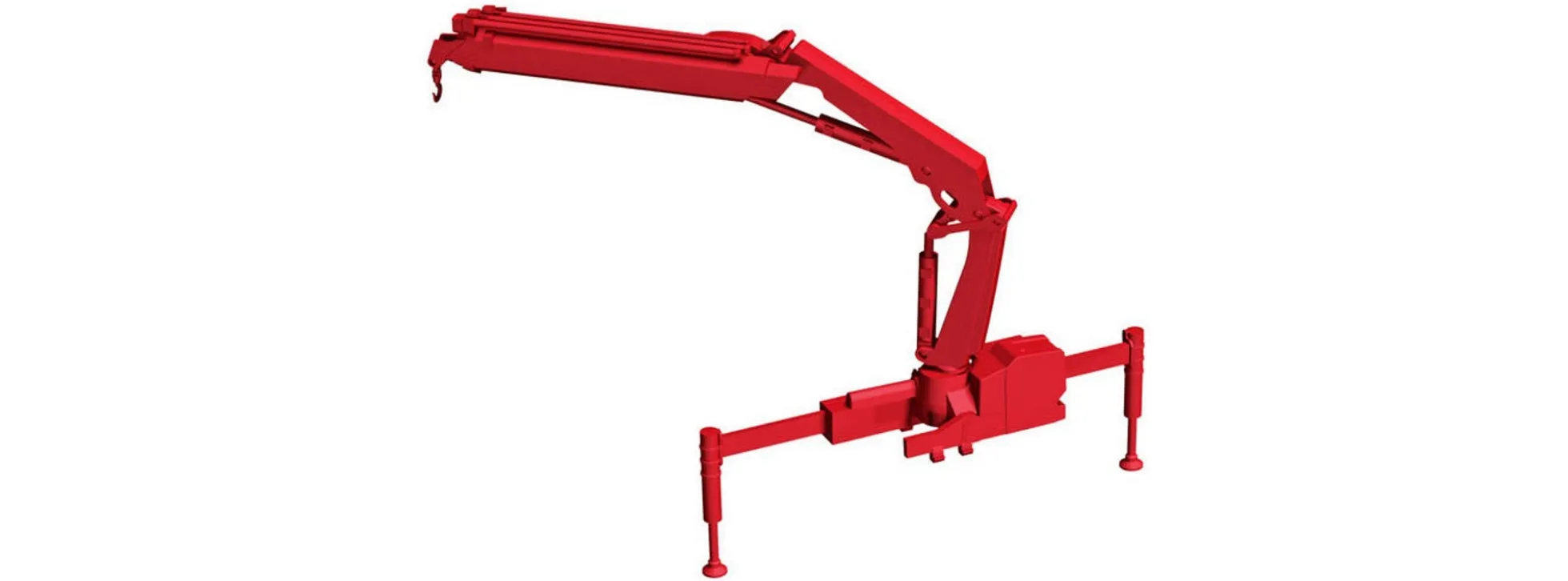 herpa 054126 Hiab Ladekran X-HIPRO 232 E3 mit Haken rot Zubehör 1:87
