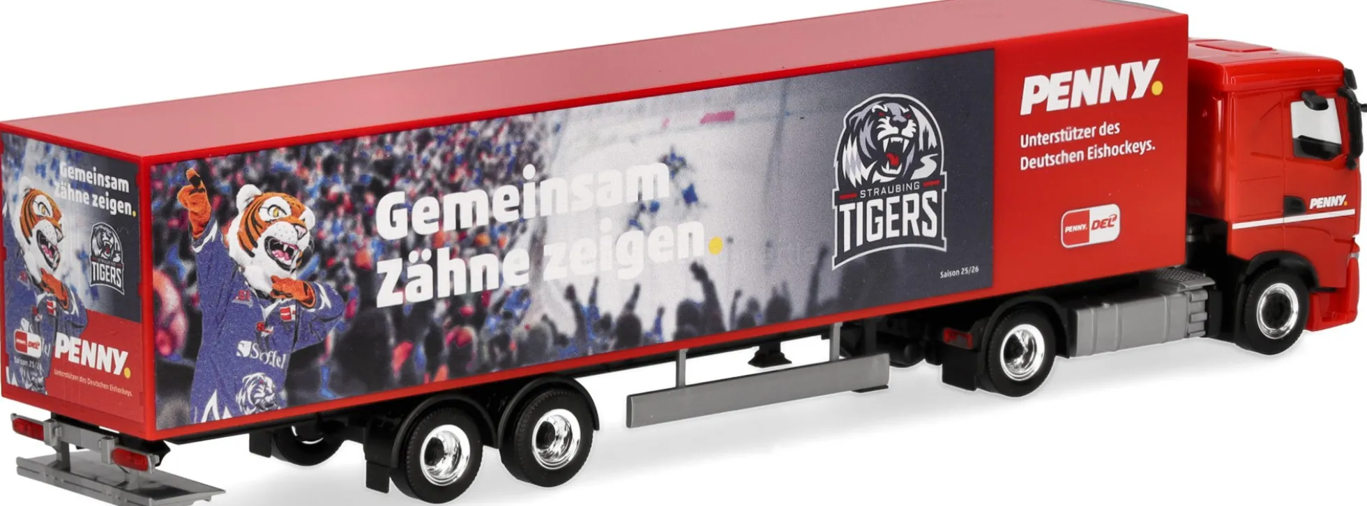 herpa 962124 Iveco S-Way Kühlkoffersattelzug PENNY DEL Straubing Tigers LKW-Modell 1:87