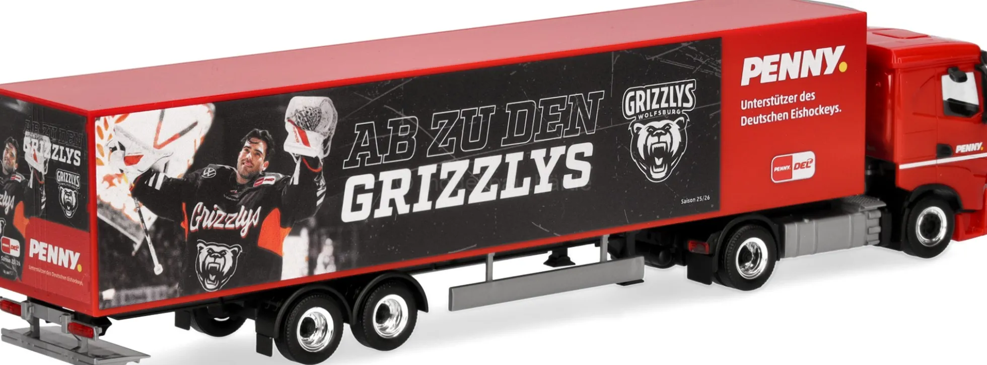 herpa 962131 Iveco S-Way Kühlkoffersattelzug PENNY DEL Grizzlys Wolfsburg LKW-Modell 1:87