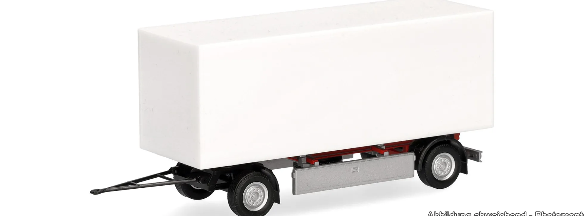 herpa 077163 Koffer-Anhänger 7,45 m 2-achs mit U-Schutz geschlossen | Anhänger-Modell 1:87