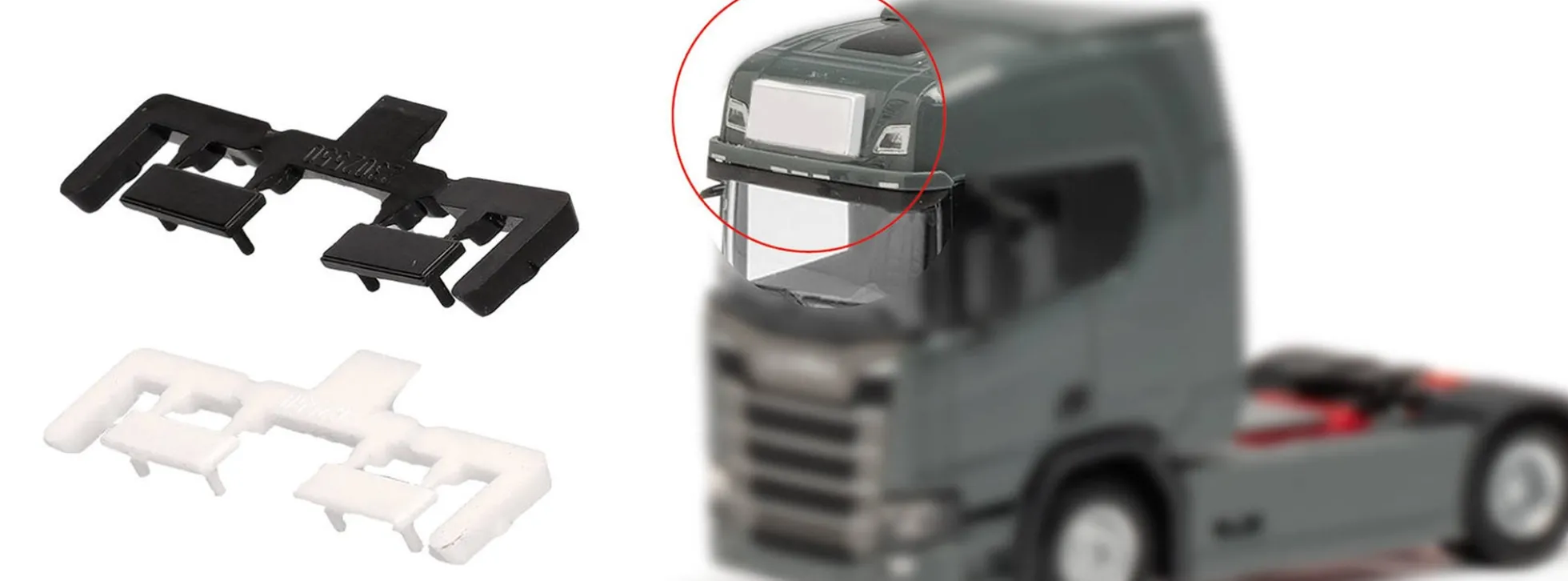 herpa 054638 Leuchtkasten einteilig flach 6x weiss und 2x schwarz Zubehör LKW 1:87