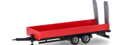 herpa 076913-002 LKW Tieflade-Tandemanhänger mit Auffahrrampen 2achs rot LKW-Modell 1:87