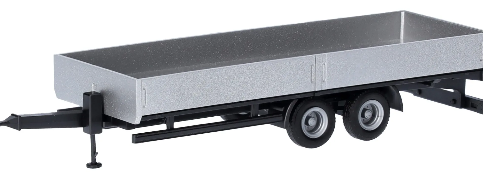 herpa 076920-002 LKW Tieflade-Tandemanhänger 2-achs silber | LKW-Modell Anhänger 1:87