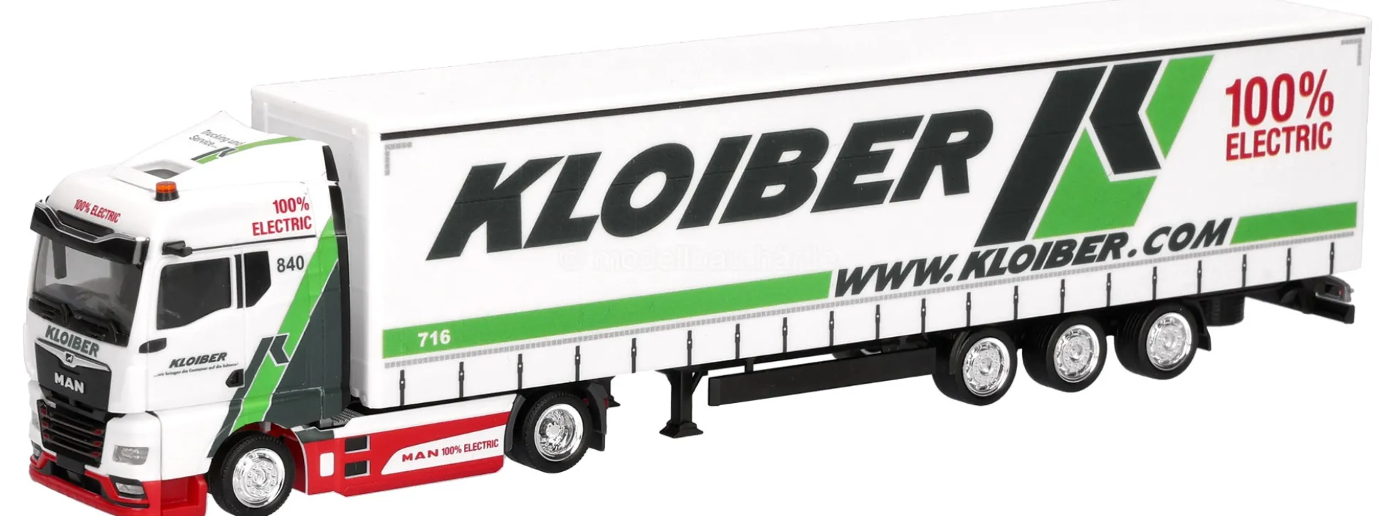 herpa 321365 MAN eTGX GM Jumboplanensattelzug Kloiber LKW-Modell 1:87