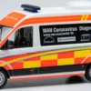 herpa 944434 MAN TGE Bus HD Coronavirus Diagnostic exclusive Blaulichtmodell 1:87