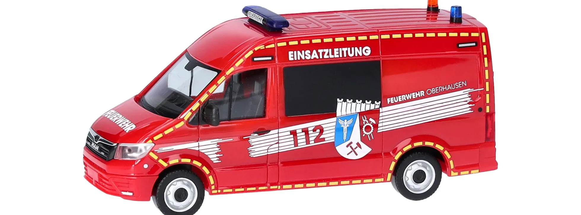 herpa 098731 MAN TGE Halbbus HD Feuerwehr Oberhausen Blaulichtmodell 1:87