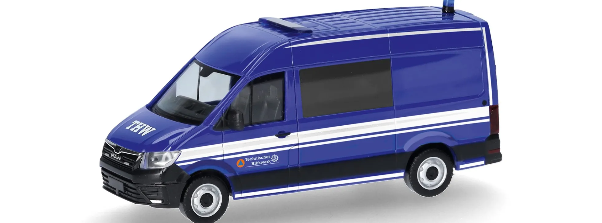 herpa 099417 MAN TGE Halbbus HD MTW-Fachgruppe THW | Blaulichtmodell 1:87