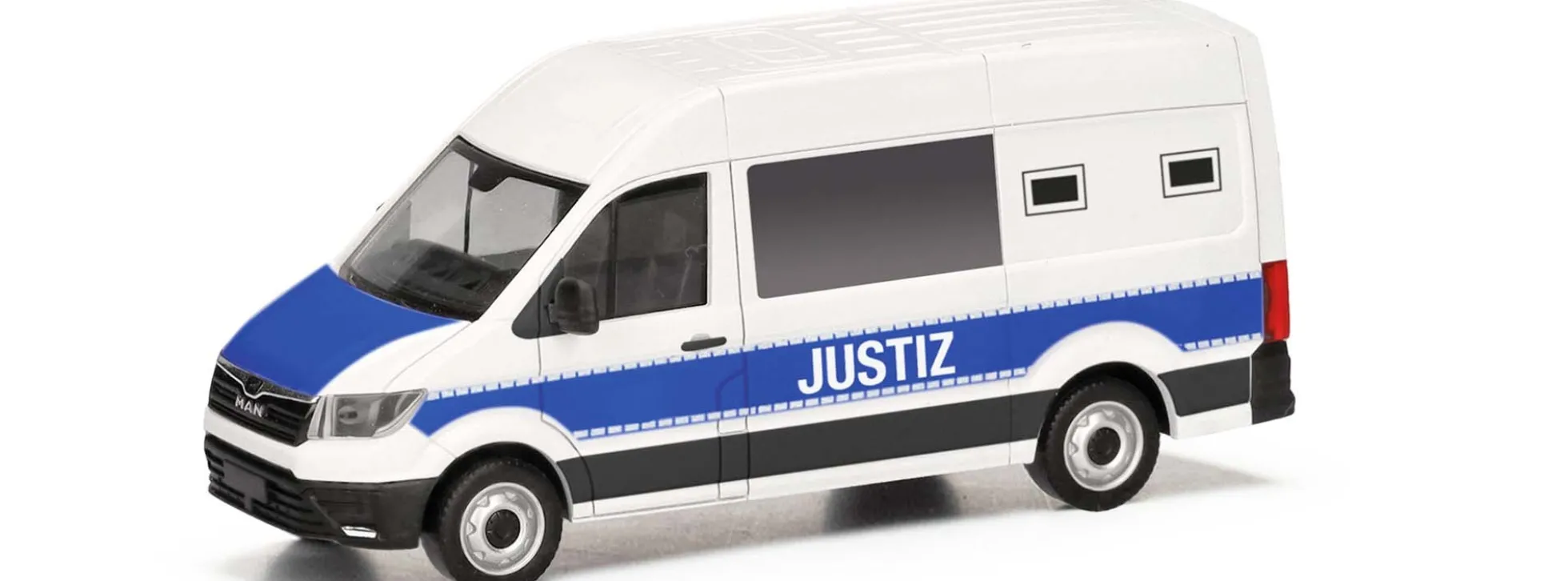 herpa 098021 MAN TGE Kasten Hochdach Gefangenentransporter Justiz Automodell 1:87