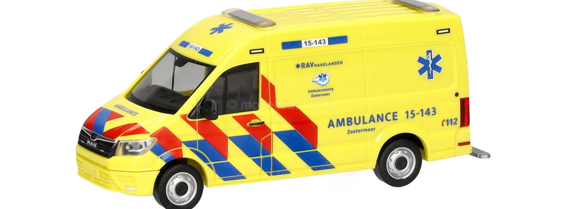 herpa 098694 MAN TGE Transporter HD Ambulance Niederlande Blaulichtmodell 1:87