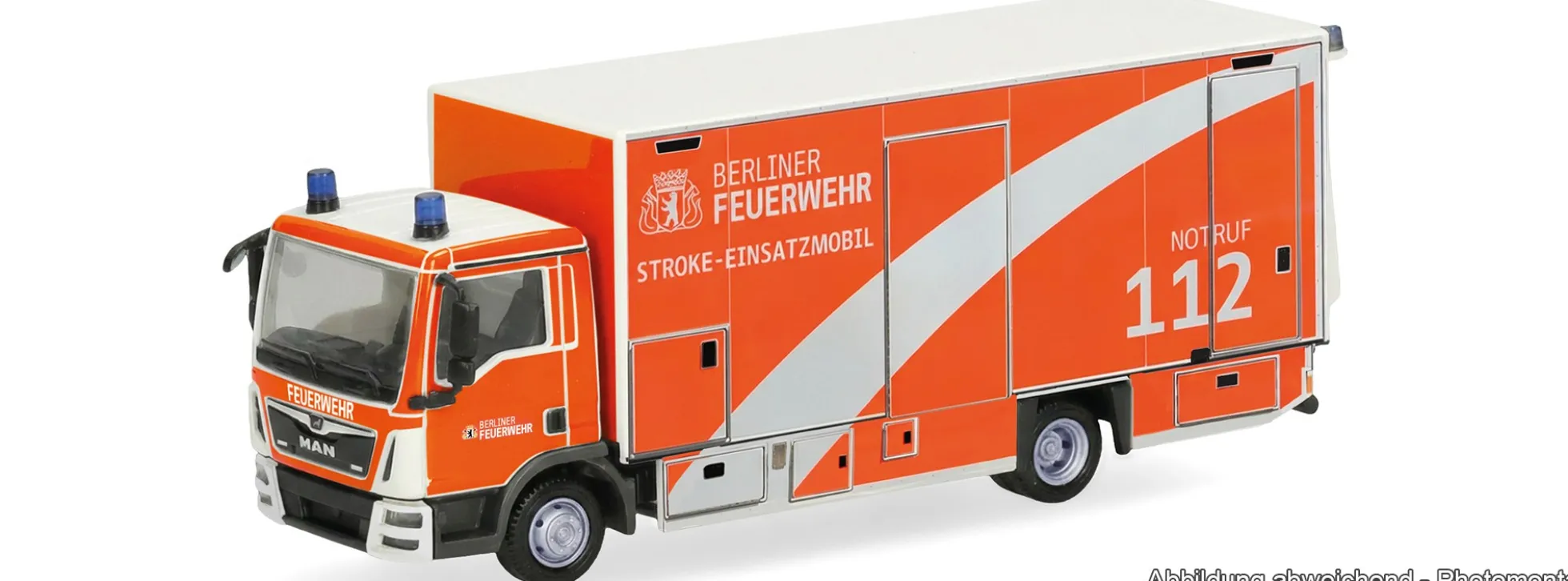 herpa 099288 MAN TGL Euro 6c Koffer-LKW Feuerwehr Berlin/Stroke-Einsatzmobil | Blaulichtmodell 1:87