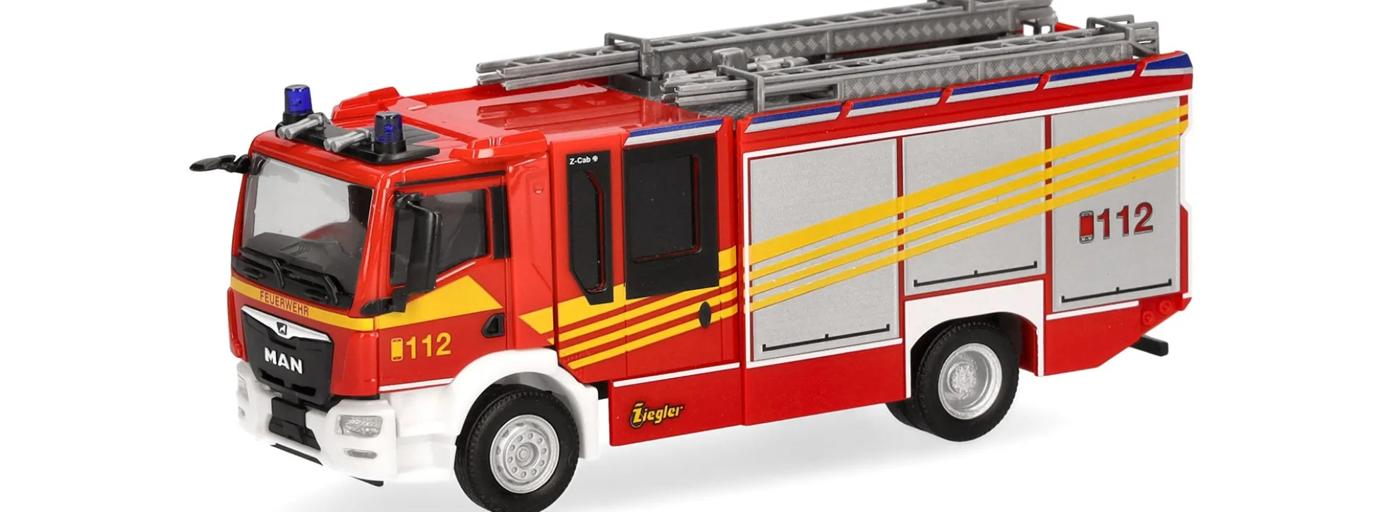 herpa 097086 MAN TGM CC Ziegler Z-Cab Feuerwehr neutral Blaulichtmodell 1:87