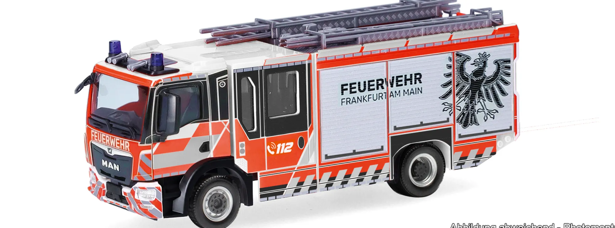 herpa 099721 MAN TGM CC Ziegler Z-Cab Löschfahrzeug FW Frankfurt/Main | Blaulichtmodell 1:87