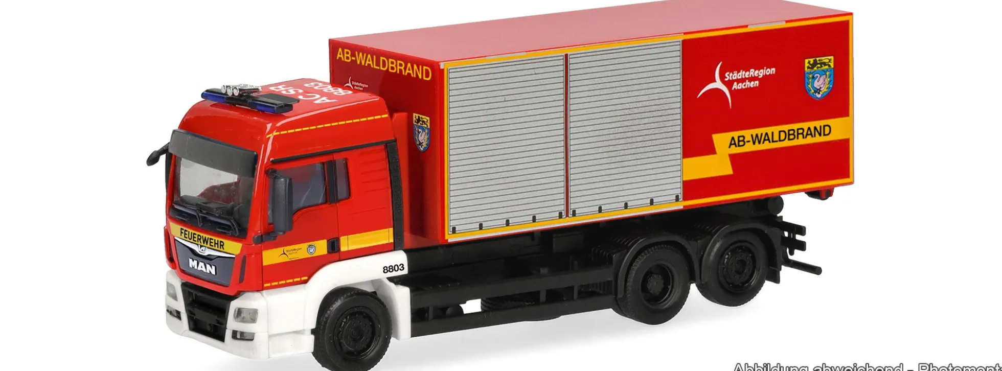 herpa 099394 MAN TGS LX Wechsellader AB Waldbrand FW Aachen | Blaulichtmodell 1:87