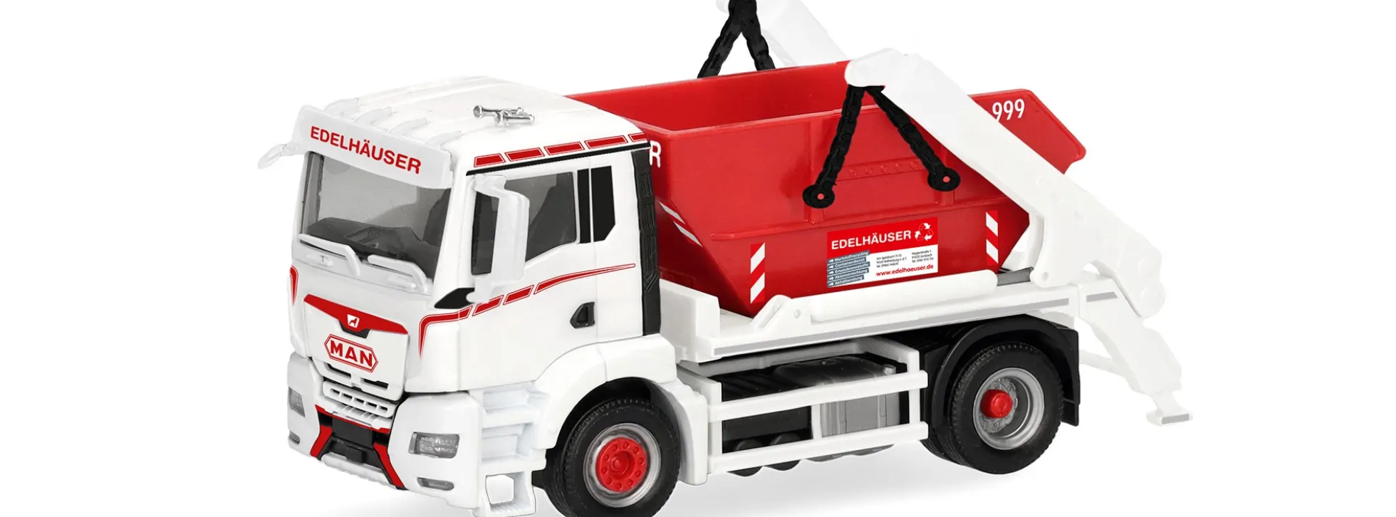 herpa 322010 MAN TGS NN Meiller AK12 Containerabsetzer Edelhäuser LKW-Modell 1:87