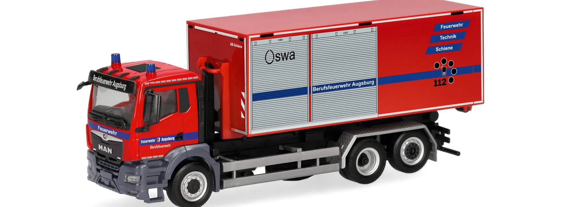 herpa 099431 MAN TGS NN Wechsellader-LKW 3-achs Feuerwehr Augsburg | Blaulichtmodell 1:87