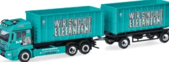 herpa 321457 MAN TGS TM Abrollmulden-Hängerzug KS Containerdienst | LKW-Modell 1:87