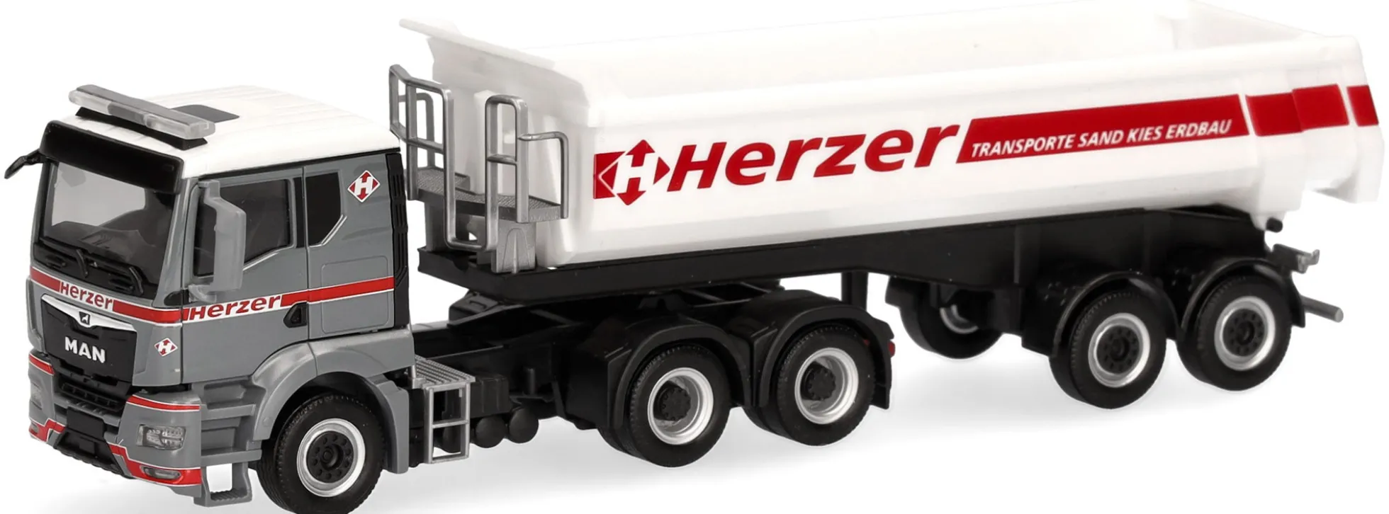 herpa 319164 MAN TGS TN Rundmuldensattelzug Herzer LKW-Modell 1:87