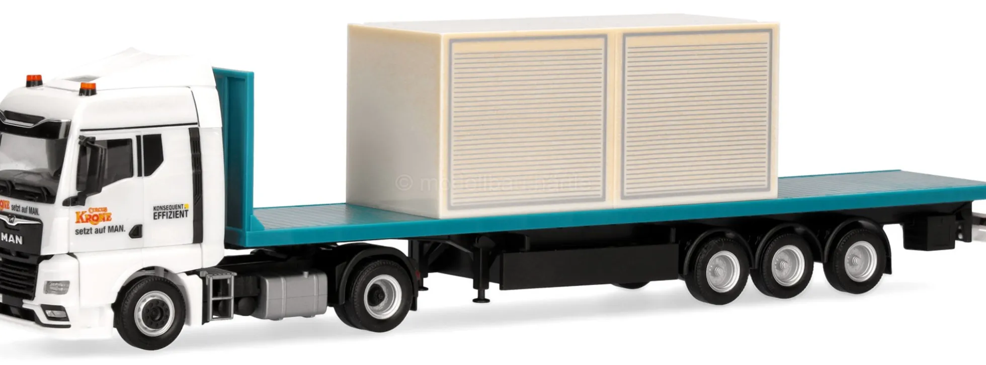 herpa 320252 MAN TGX GM Flachbett-Sattelzug Zirkus KRONE LKW-Modell 1:87