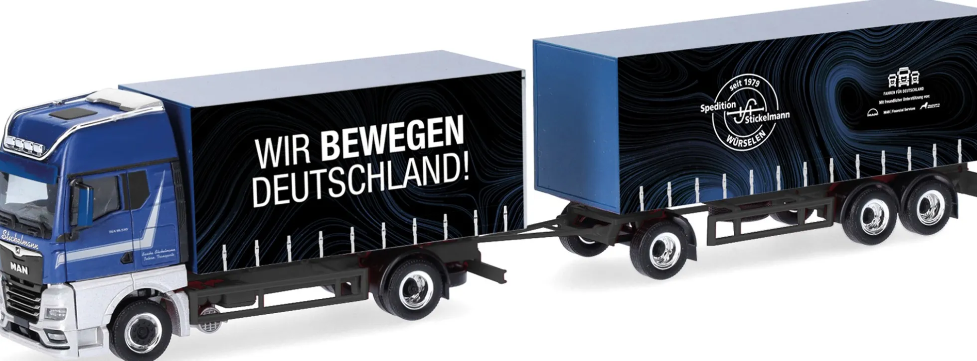 herpa 318563 MAN TGX GX Gardinenplanen-Hängerzug Stickelmann | LKW-Modell 1:87