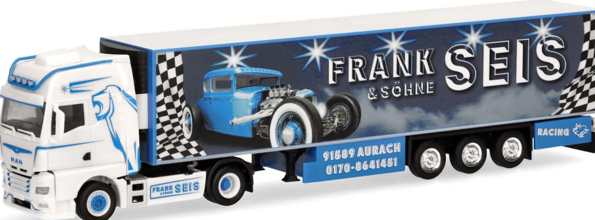 herpa 956642 MAN TGX GX Kühlkoffersattelzug Frank Seis Hot Rod LKW-Modell 1:87