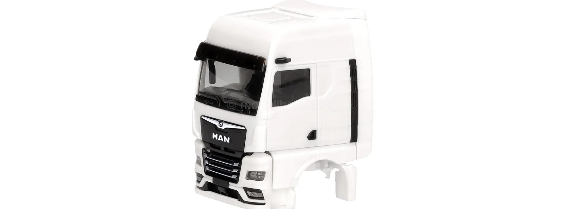 herpa 086332 MAN TGX GX mit Windleitblechen + Spiegelkamera weiß | 2 Stück | Ersatz-Fahrerhaus 1:87