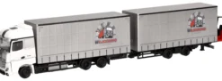herpa 319683 MB Actros Jumbo-Hängerzug mit Stapler - Wilkening | LKW-Modell 1:87