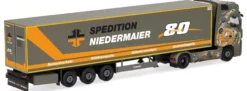 herpa 952040 MB Actros 18 L GS Kühlkoffer-Sattelzug Niedermaier 80 Jahre | PREMIUM | LKW-Modell 1:87