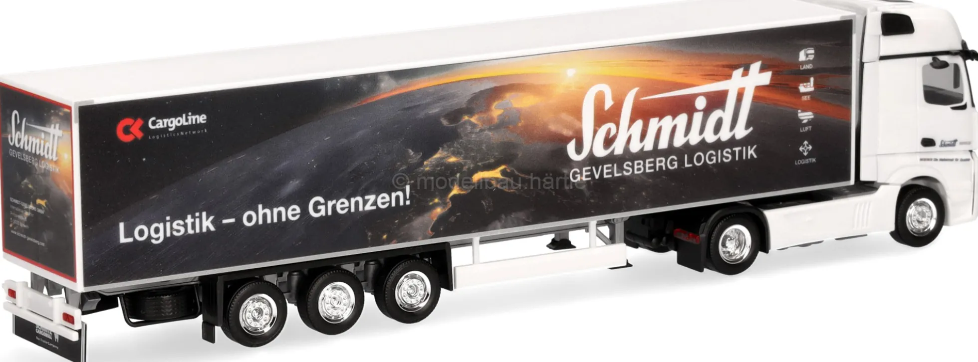 herpa 959704 MB Actros 18 L GS Koffer-Sattelzug Schmidt Gevelsberg/Erde | LKW-Modell 1:87