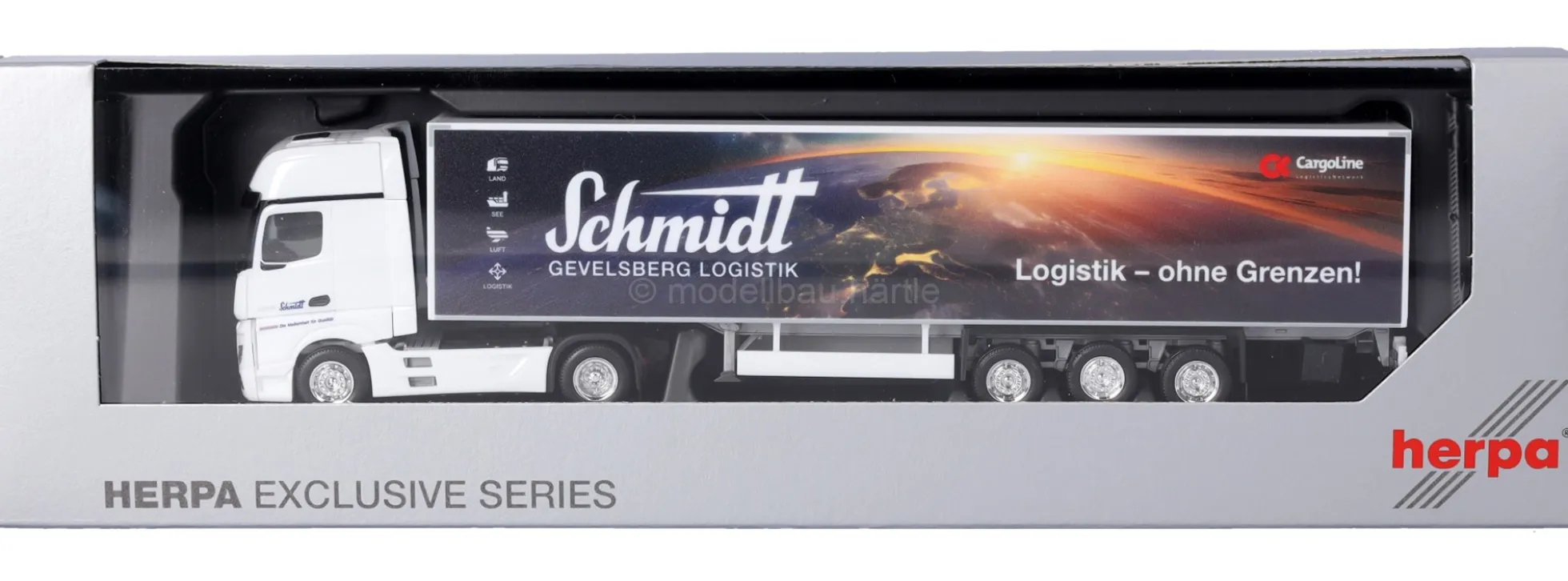 herpa 959704 MB Actros 18 L GS Koffer-Sattelzug Schmidt Gevelsberg/Erde | LKW-Modell 1:87