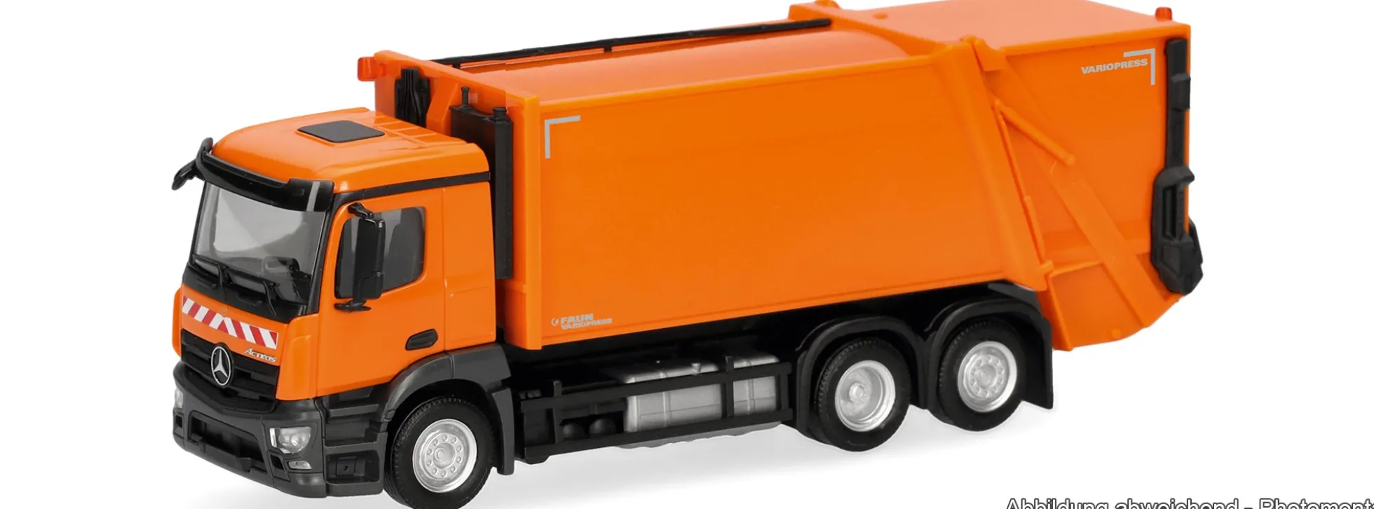 herpa 321839 MB Actros M Pressmüllfahrzeug kommunalorange | LKW-Modell 1:87