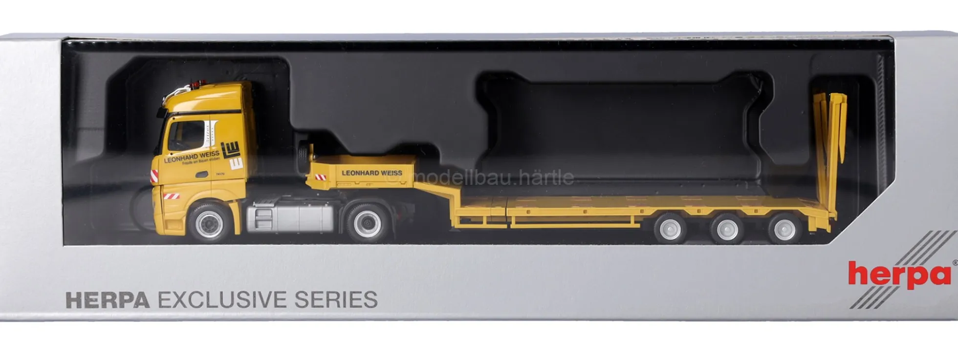 herpa 937740 MB Actros 18 Streamspace Semitieflade-Sattelzug - Leonhard Weiss | LKW-Modell 1:87