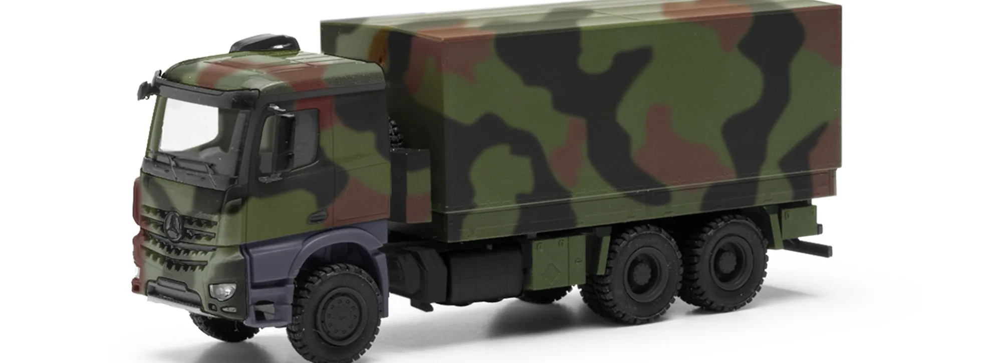 herpa 746991-002 MB Arocs 6x6 PritschePlane flecktarn Militärmodell 1:87