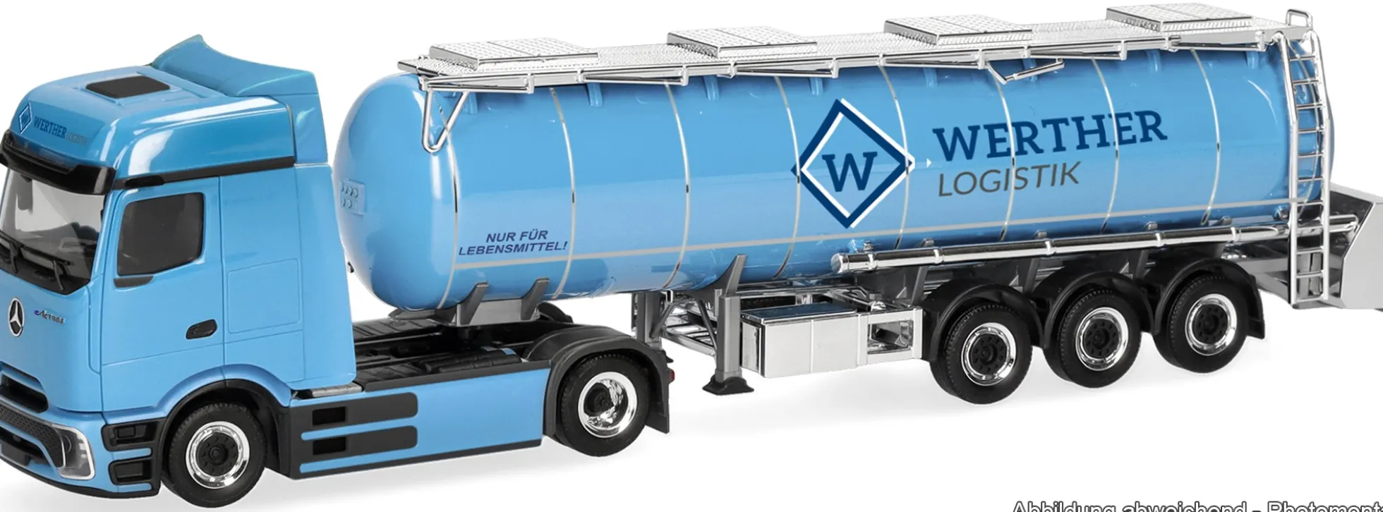 herpa 321778 MB eActros 600 Lebensmitteltank-Sattelzug Spedition Werther | LKW-Modell 1:87