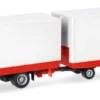 herpa 321747 MB NG Volumen-Hängerzug rot/weiß | LKW-Modell 1:87