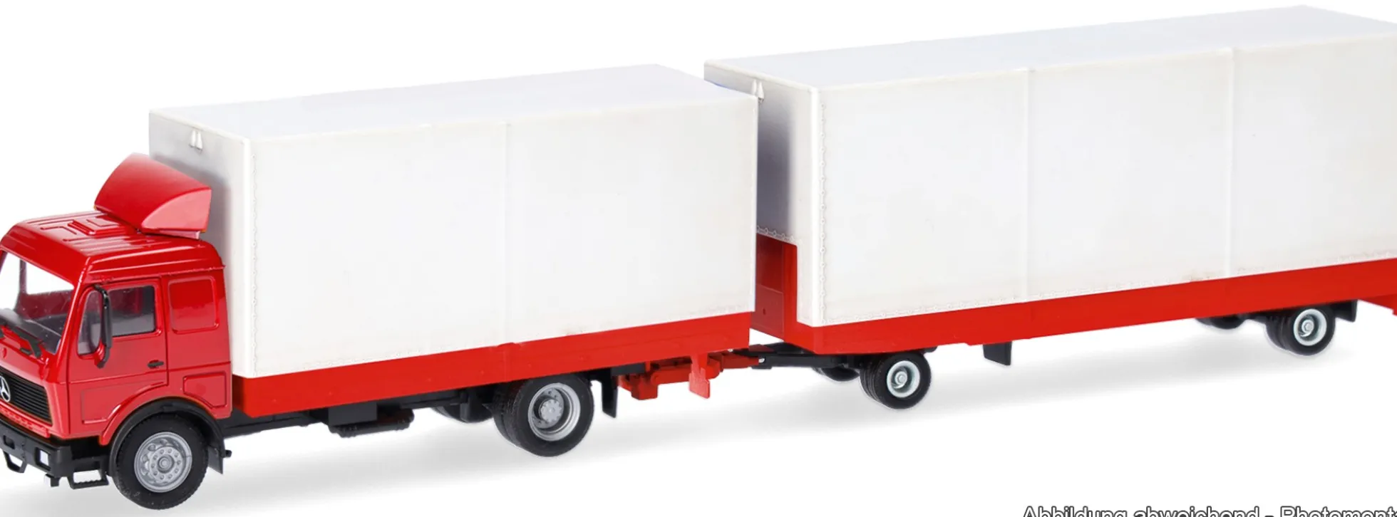 herpa 321747 MB NG Volumen-Hängerzug rot/weiß | LKW-Modell 1:87