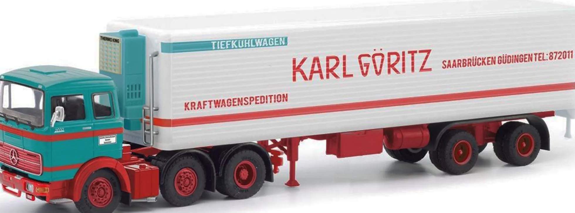herpa 87MBS026437 Mercedes-Benz LPS2032 Kühlkoffersattelzug Karl Göritz LKW-Modell 1:87