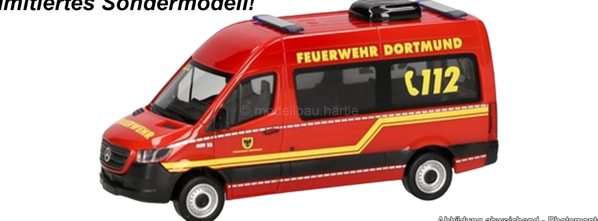 herpa 961790 MB Sprinter 18 Bus HD - Feuerwehr Dortmund | Blaulichtmodell 1:87