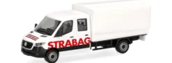 herpa 098991 MB Sprinter 18 Doppelkabine Pritsche/Plane STRABAG | Modellauto 1:87