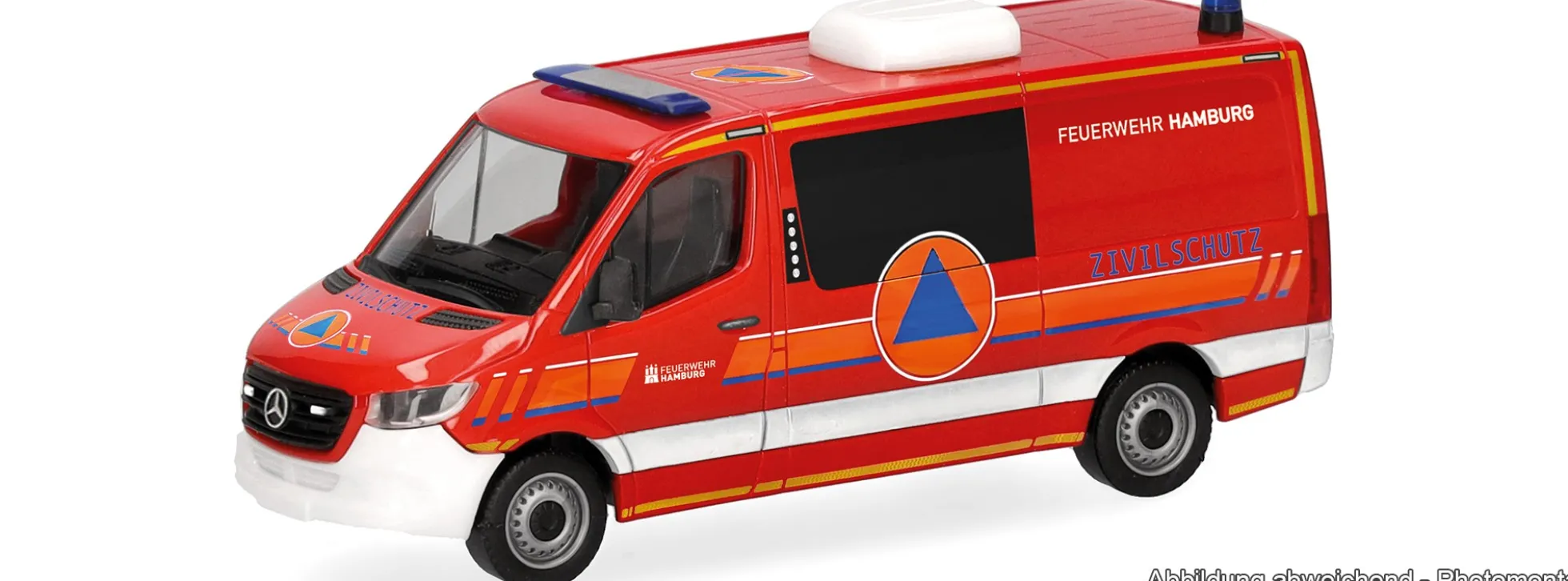 herpa 099561 MB Sprinter 18 Halbbus FD - FW Hamburg/CBRN-ErKW | Blaulichtmodell 1:87