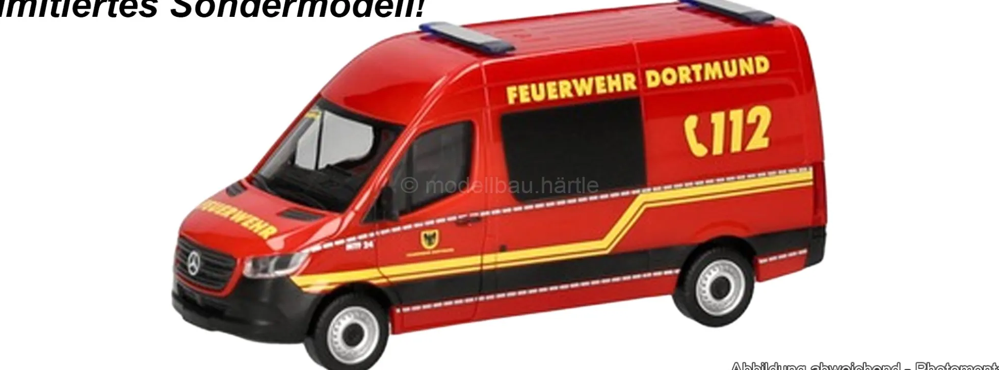 herpa 961806 MB Sprinter 18 Halbbus HD - Feuerwehr Dortmund | Blaulichtmodell 1:87