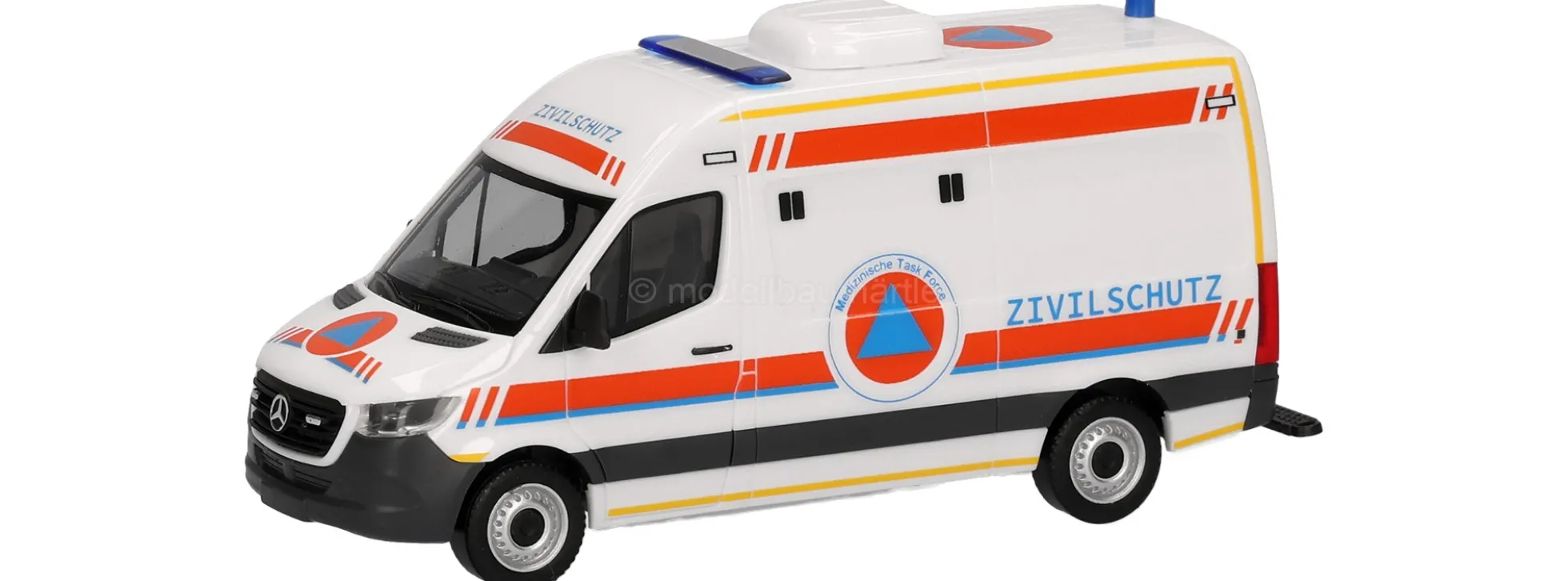 herpa 099172 MB Sprinter Halbbus Hochdach MTF Zivilschutz | Blaulichtmodell 1:87
