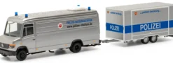 herpa 941372 MB Vario lang mit Anhänger Polizei Hannover | Blaulichtmodell 1:87