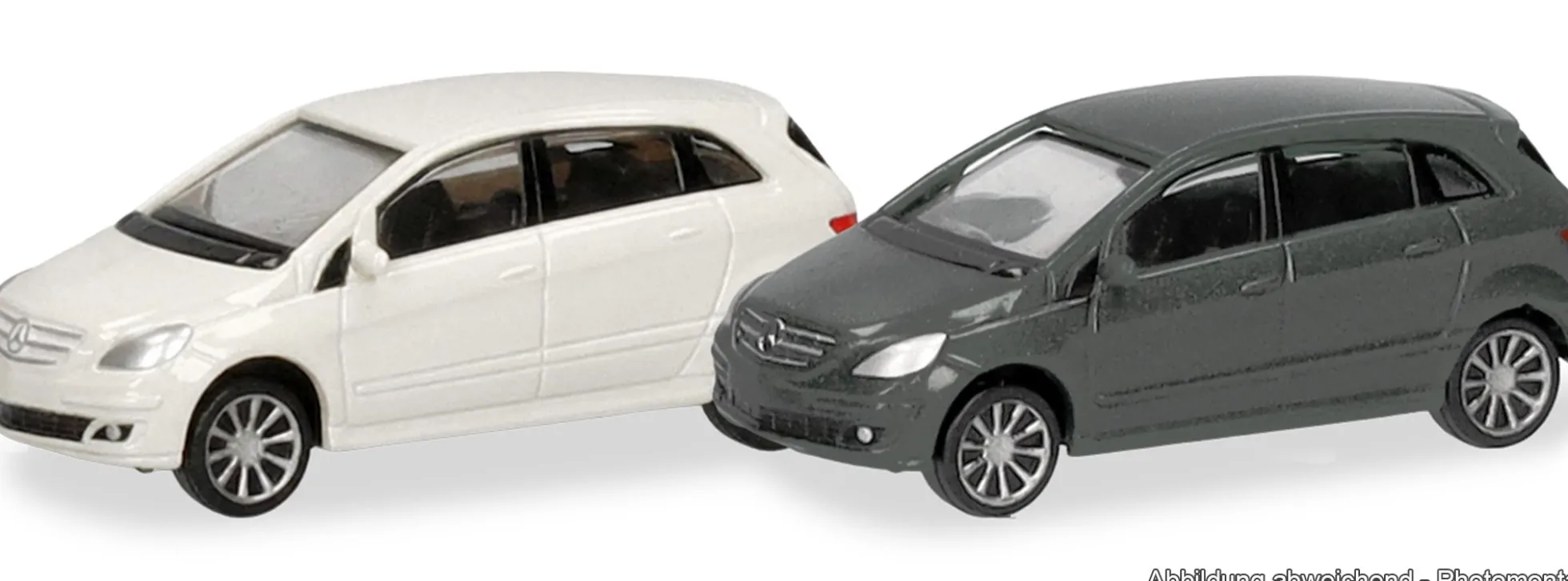 herpa 066914 Mercedes-Benz B-Klasse - calcitweiß/mountaingrey | 2 Stück | Modellautos 1:160