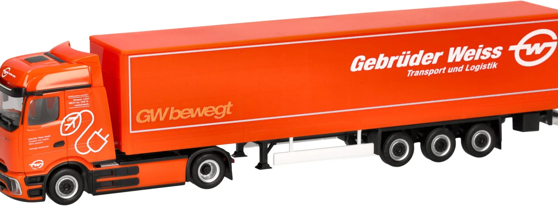 herpa 320177 Mercedes-Benz eActros 600 ProCabin Planensattelzug Gebrüder Weiss LKW-Modell 1:87