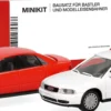 herpa 014380 MiniKit Audi A4 Limousine - weiß/rot | 2 Stück | Modellauto Bausatz 1:87