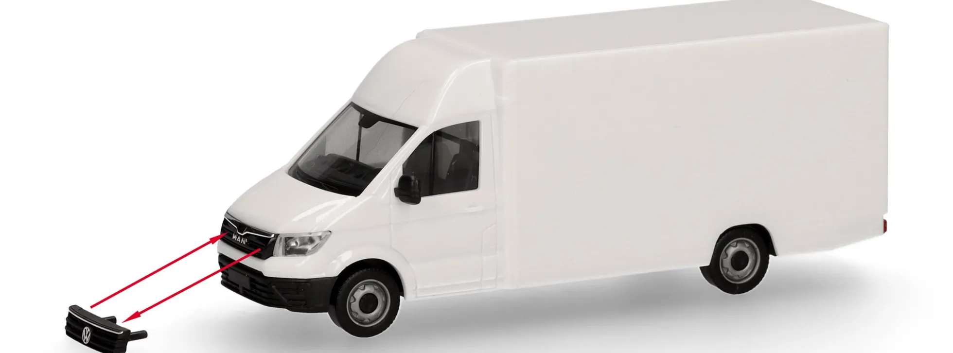 herpa 014076 MiniKit MAN TGE VW Crafter Paketverteilerfahrzeug neutral Bausatz Automodell 1:87