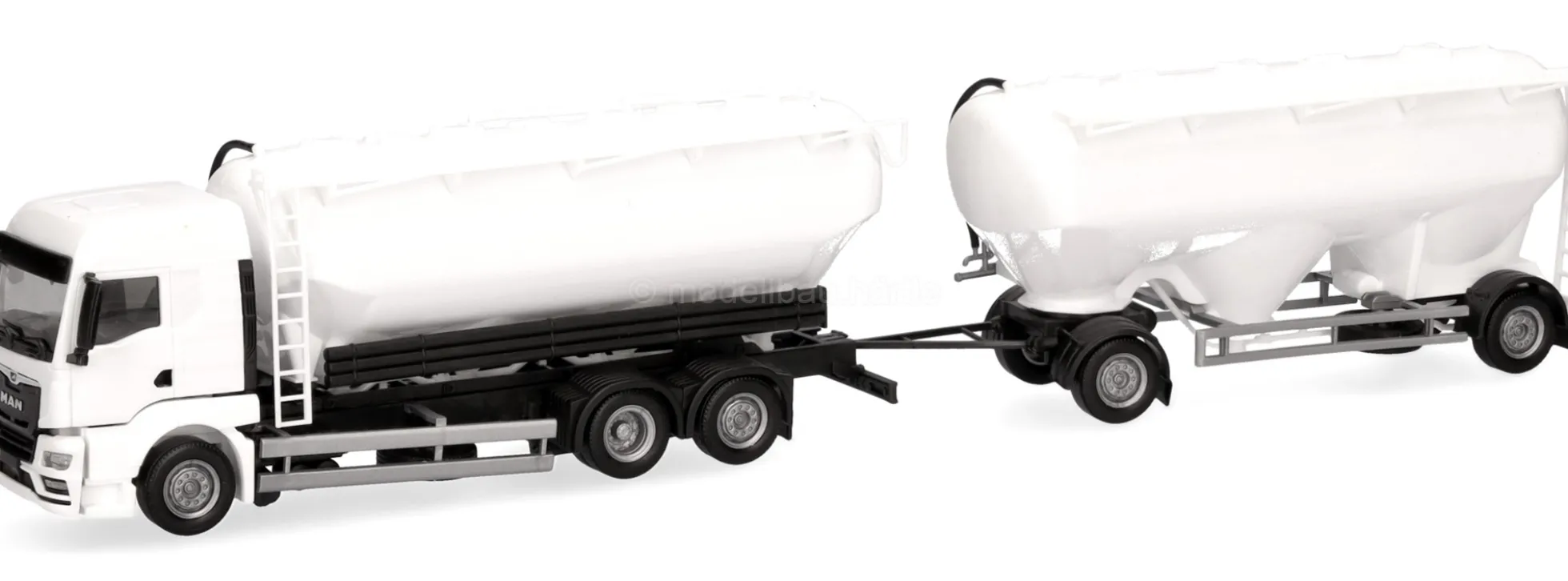 herpa 014137 MiniKit MAN TGS TM Eutersilo-Hängerzug weiß | LKW-Modell Bausatz 1:87