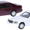 herpa 012751-004 MiniKit MB S-Klasse W140 - dunkelrot/grau | 2 Stück | Modellauto Bausatz 1:87