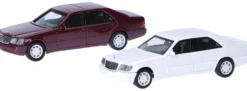 herpa 012751-004 MiniKit MB S-Klasse W140 - dunkelrot/grau | 2 Stück | Modellauto Bausatz 1:87